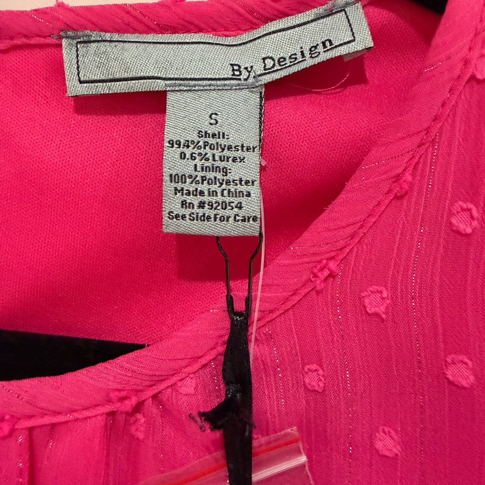By Design Pink Ruffled Top - Picture 3 of 5